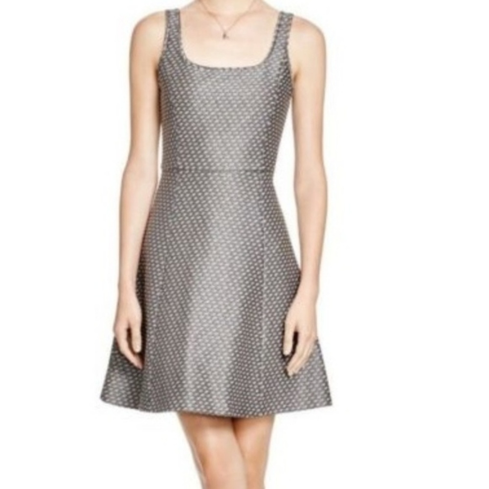 Theory gray geometric print dress